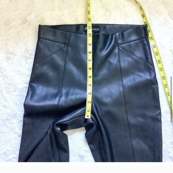 Zara Black Faux Leather Leggings - Picture 5 of 6